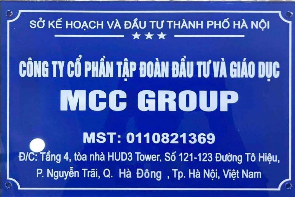 Thông Báo Chính Thức Về Việc Thành Lập Công Ty Cổ Phần Tập Đoàn Đầu Tư Và Gíao Dục MCC GROUP